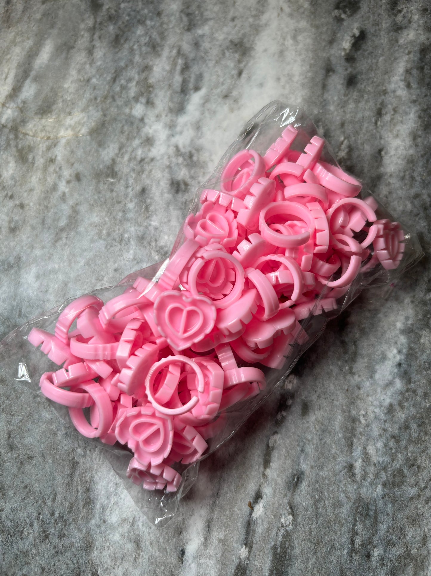 Heart glue rings 50pcs